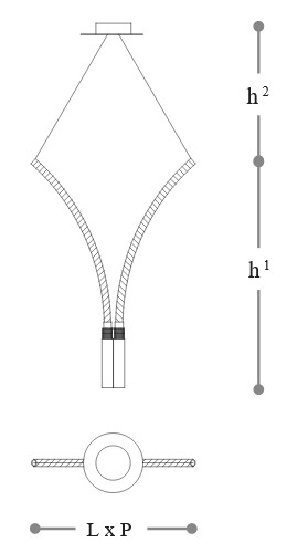 Sesto Pendant Lamp - Incanto Italamp - Dimensions